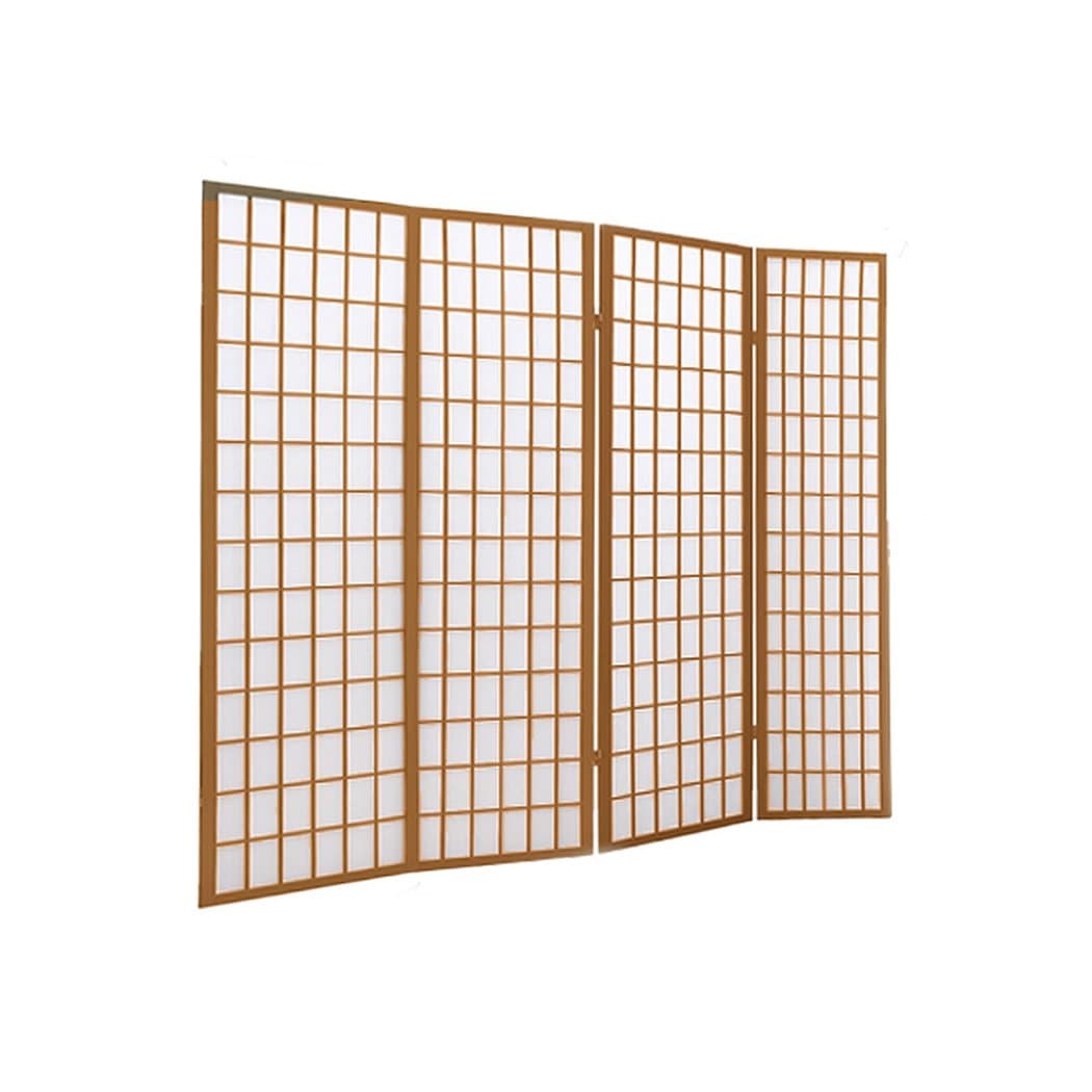 Levede Room Divider 4 Panel Free Standing Foldable  Room Divider Privacy Screen Wood Frame