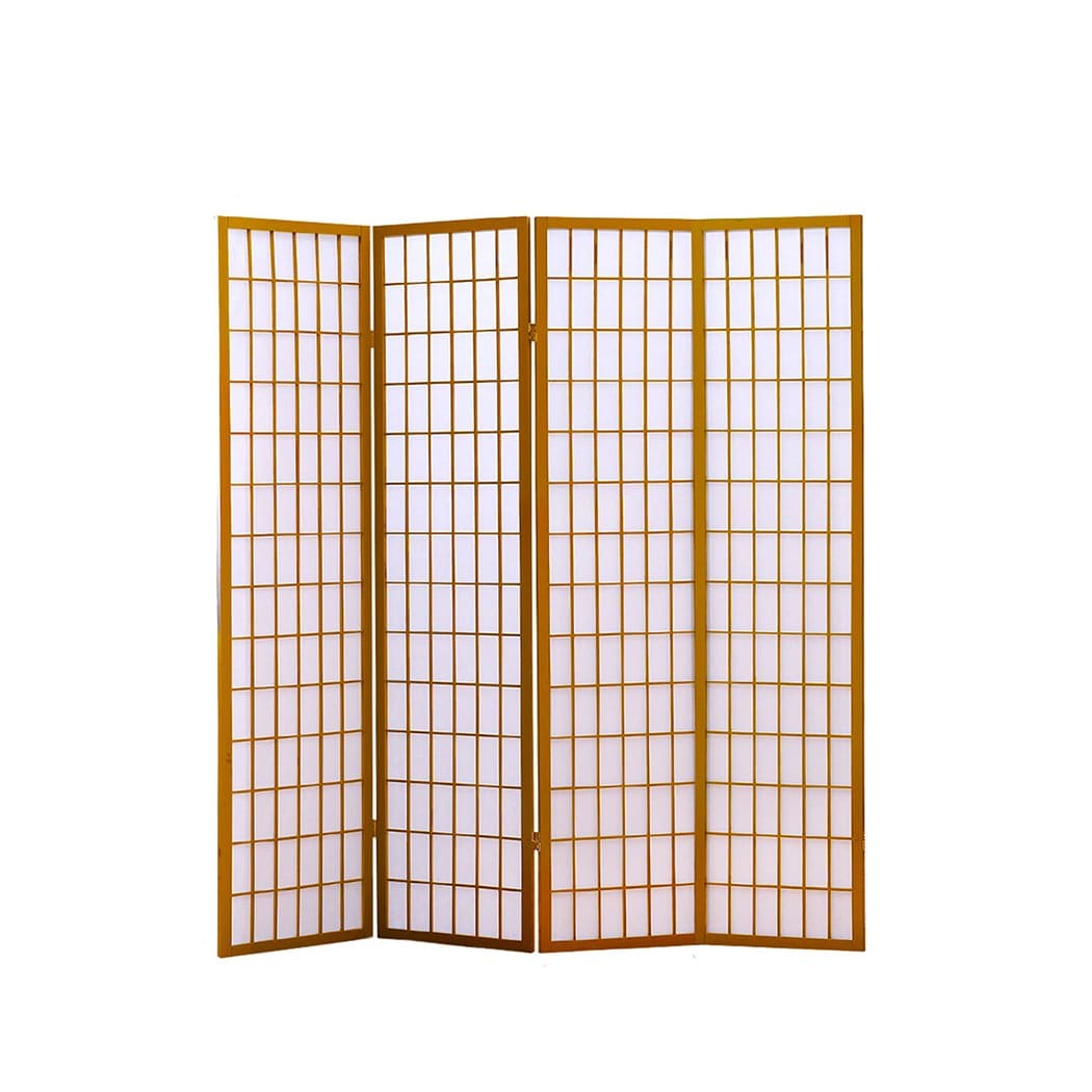 Levede Room Divider 4 Panel Free Standing Foldable  Room Divider Privacy Screen Wood Frame