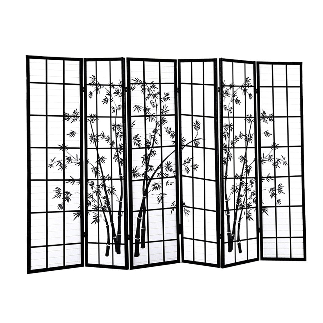 Levede Room Divider 6 Panel Free Standing Foldable  Room Divider Privacy Screen Bamboo Print