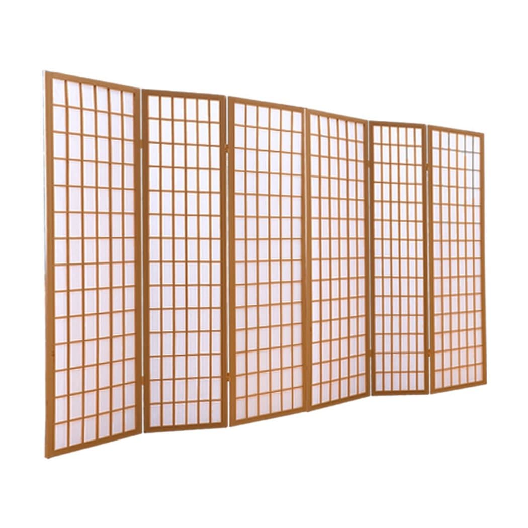 Levede Room Divider 6 Panel Free Standing Foldable  Room Divider Privacy Screen Wood Frame