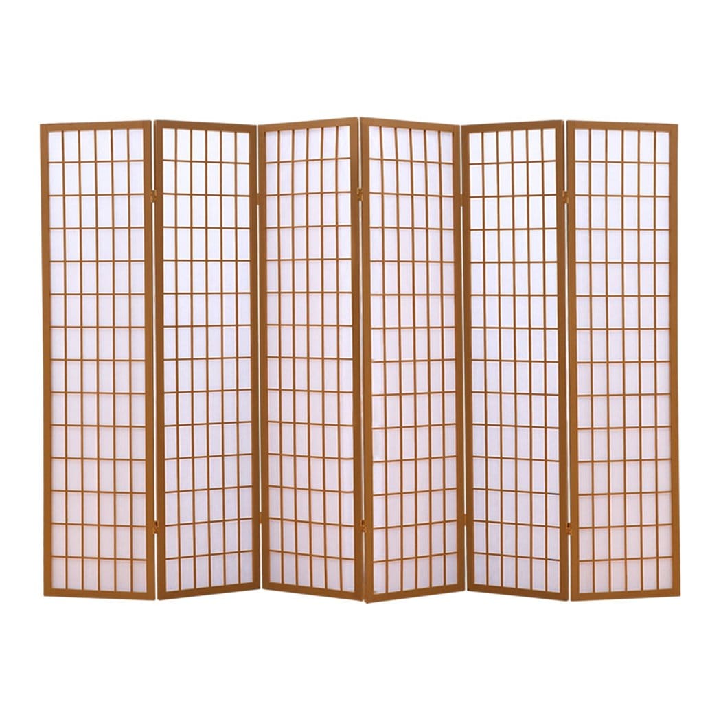 Levede Room Divider 6 Panel Free Standing Foldable  Room Divider Privacy Screen Wood Frame
