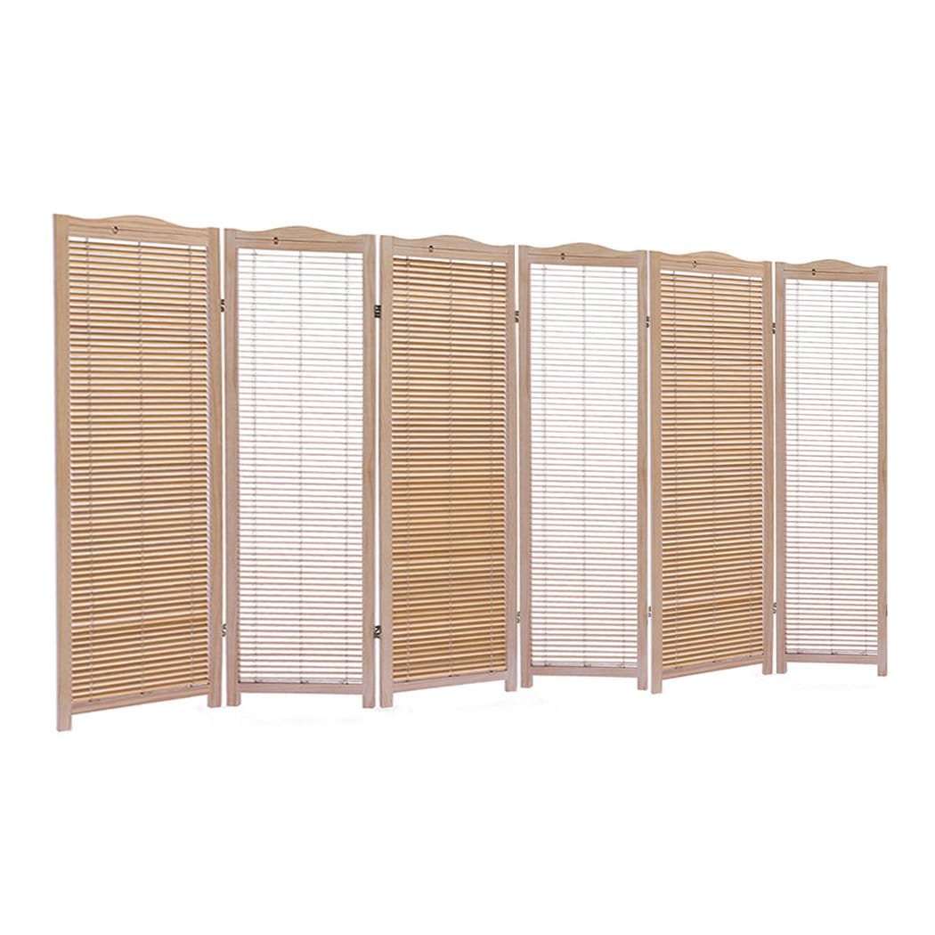 Levede Room Divider 6 Panel Free Standing Foldable  Room Divider Privacy Screen Wood Frame