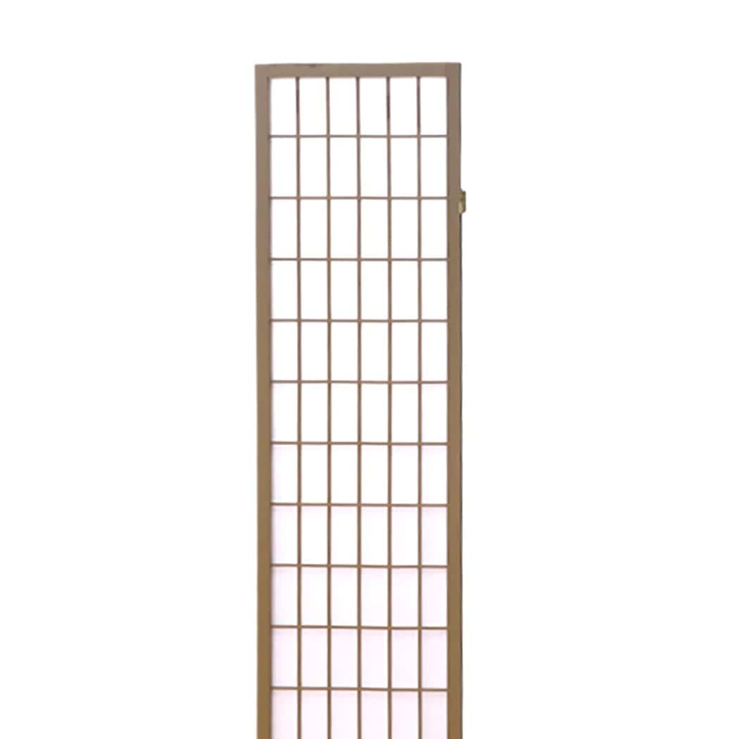Levede Room Divider 6 Panel Room Divider Screen Door Stand Privacy Fringe Wood Fold Grey