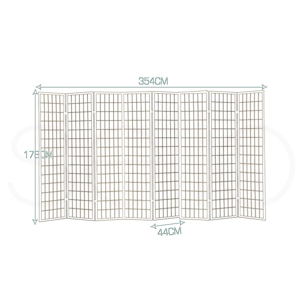 Levede Room Divider 8 Panel Free Standing Foldable  Room Divider Privacy Screen Bamboo Print