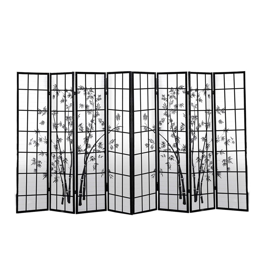 Levede Room Divider 8 Panel Free Standing Foldable  Room Divider Privacy Screen Bamboo Print