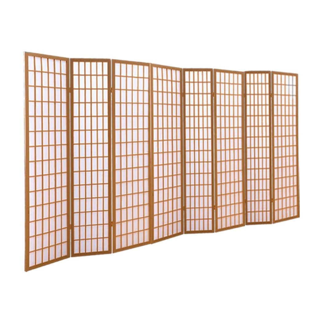 Levede Room Divider 8 Panel Free Standing Foldable  Room Divider Privacy Screen Wood Frame