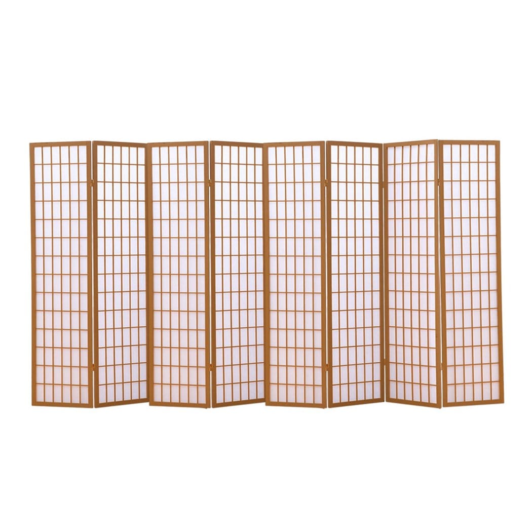 Levede Room Divider 8 Panel Free Standing Foldable  Room Divider Privacy Screen Wood Frame