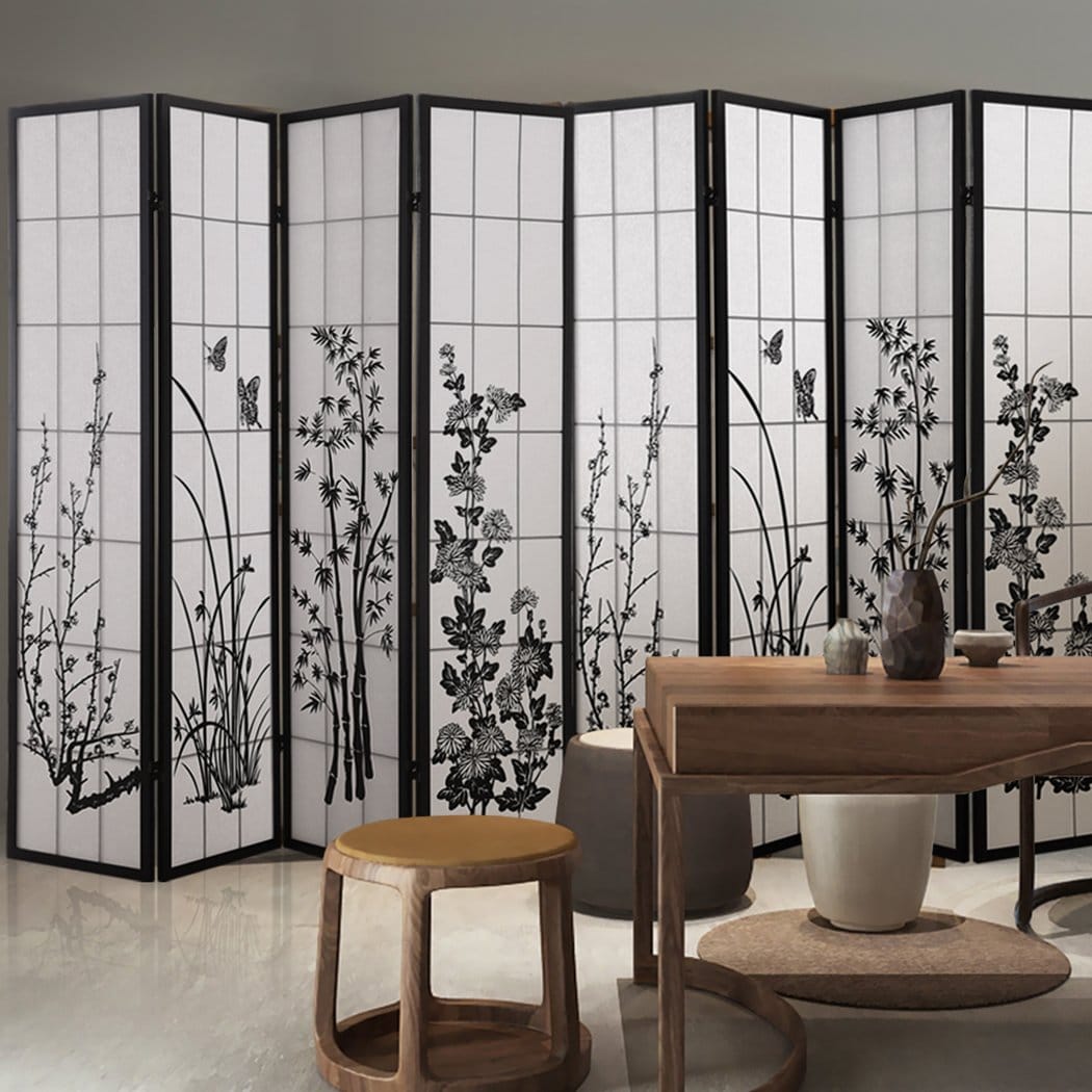 Levede Room Divider 8 Panel Room Divider Privacy Screen Wood Timber Bed Wider Foldable Stand