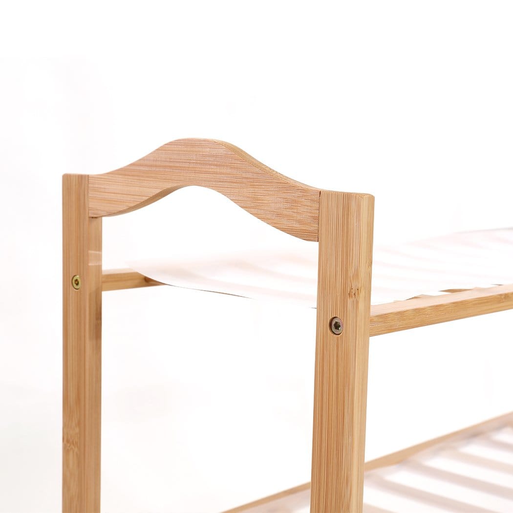 Levede Shoe Rack Bamboo Shoe Rack Storage Wooden Organizer Shelf Stand 6 Tiers Layers 80cm
