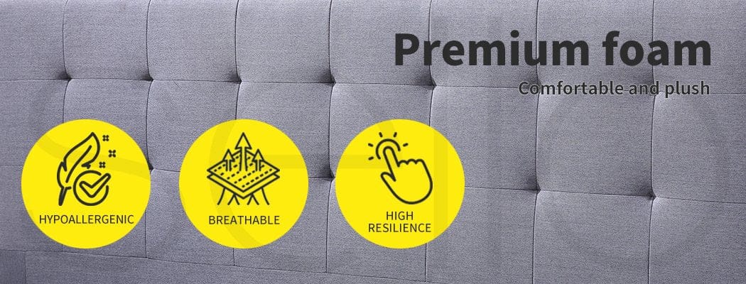 Levede Bedframe Bed Frame Base With Storage Drawer Mattress Wooden Fabric Double Grey