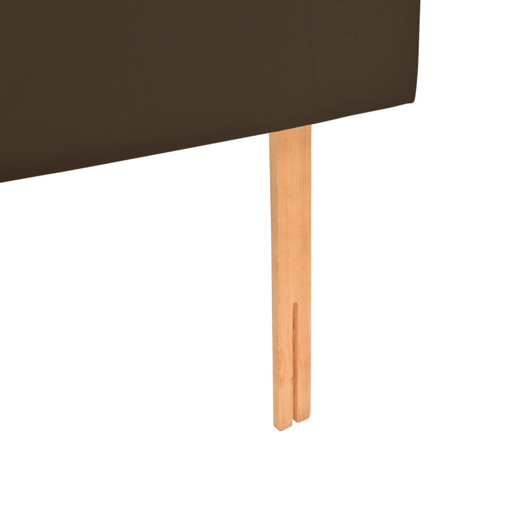 Levede Bedhead Bed Frame Bed head PU Leather With Wooden Leg Double Size