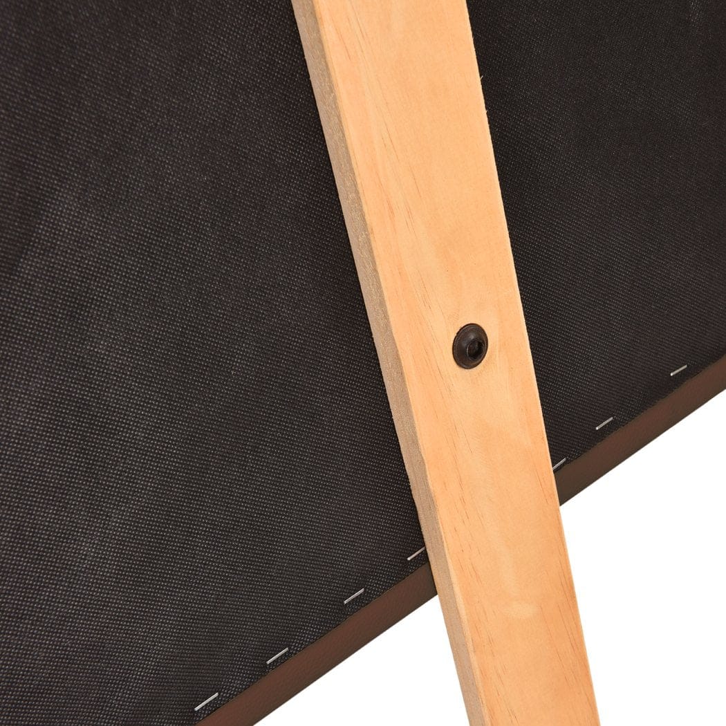 Levede Bedhead Bed Frame Bed head PU Leather With Wooden Leg King Size