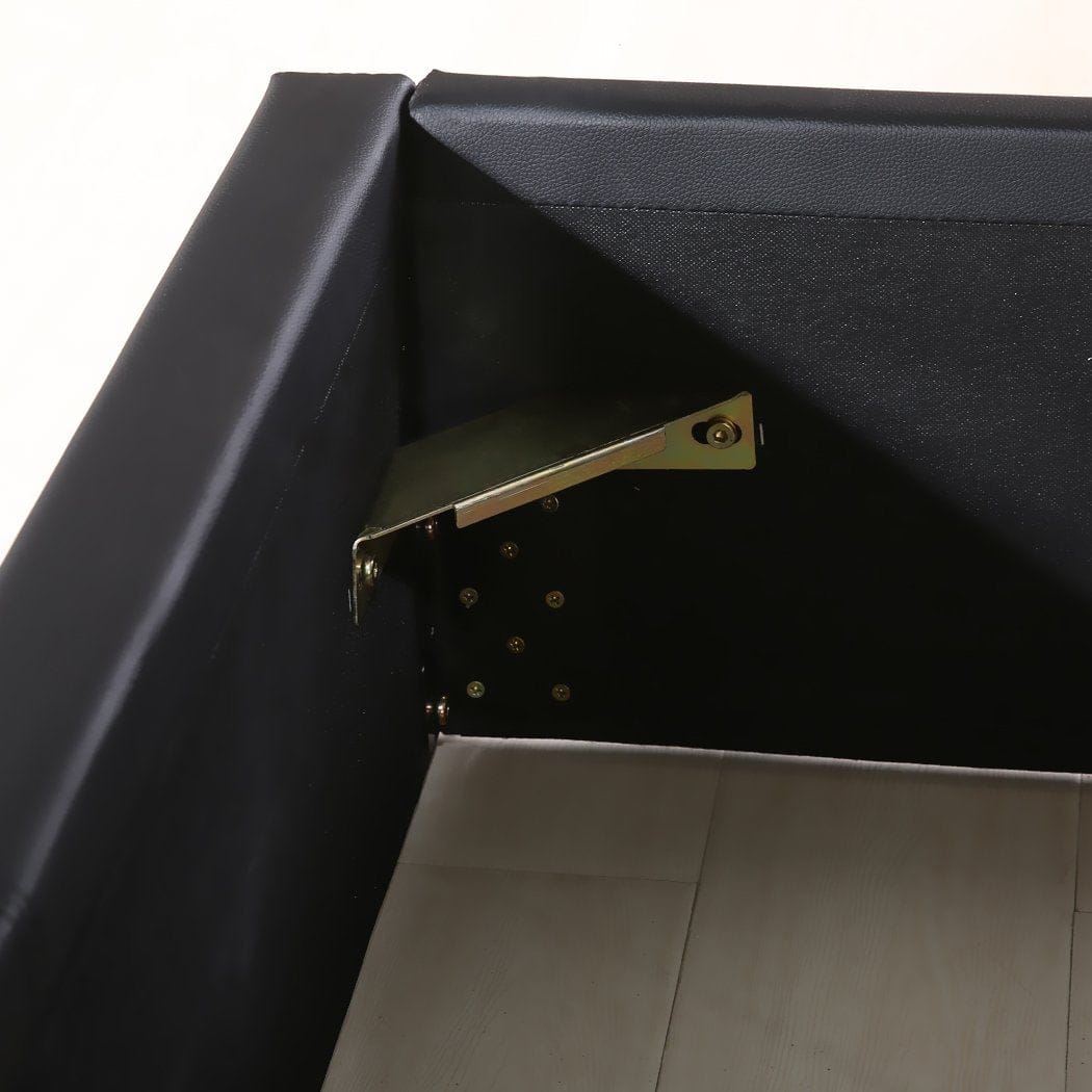 Levede Bedframe Bed Frame Gas Lift Leather Base Mattress Storage King Single Size Black
