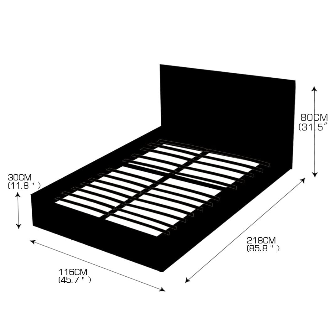 Levede Bedframe Bed Frame Gas Lift Leather Base Mattress Storage King Single Size Black