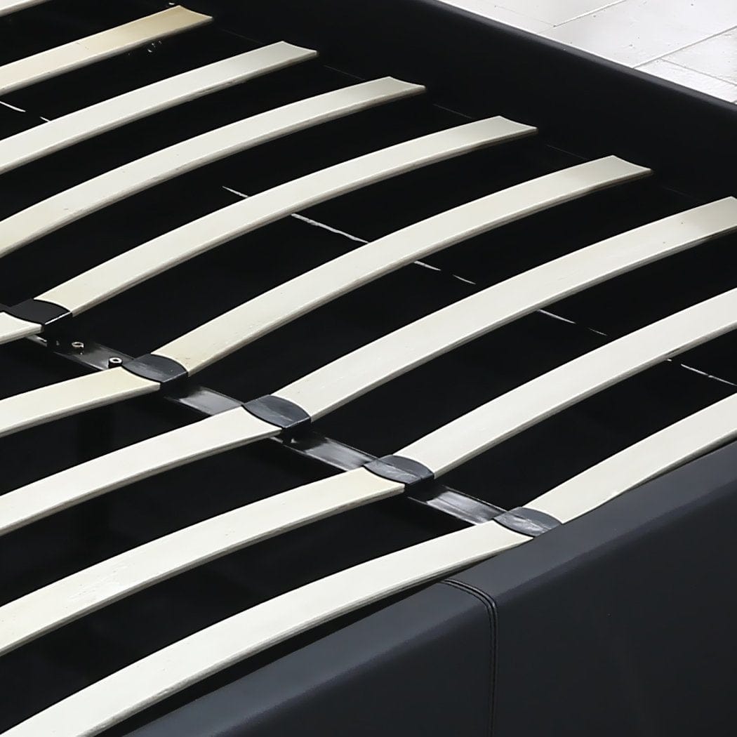Levede Bedframe Bed Frame Gas Lift Premium Leather Base Mattress Storage King Size Black