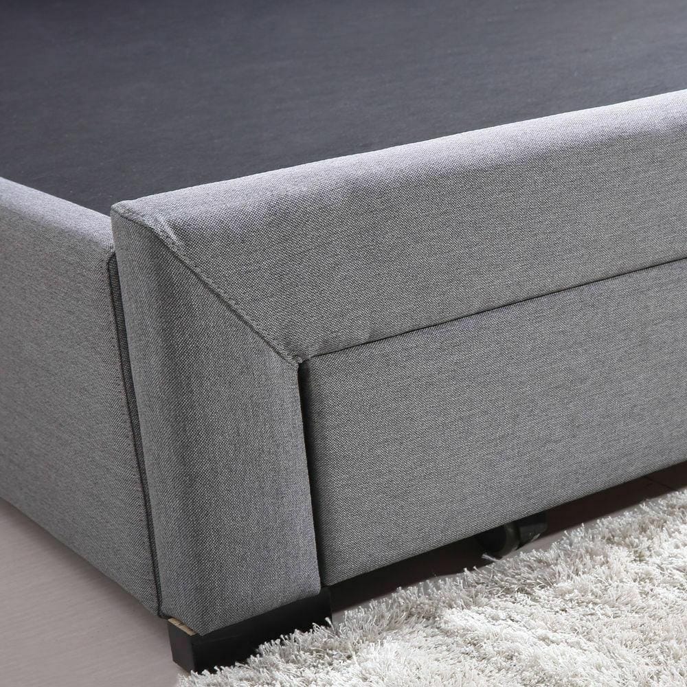 Levede Bedframe Bed Frame King Fabric With Drawers Storage Beige