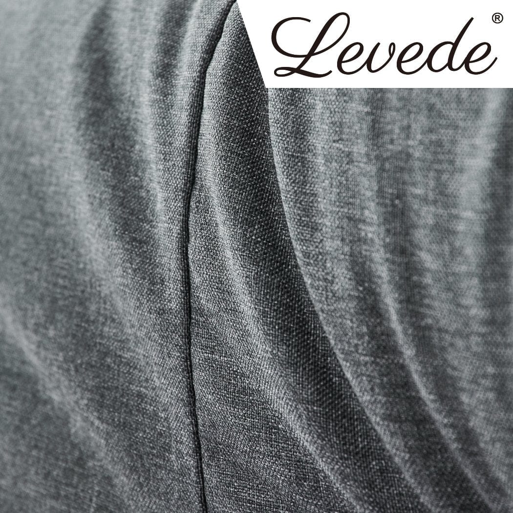 Levede Bedframe Bed Frame Queen Size Gas Lift Base Storage Wooden Platform Linen Cotton