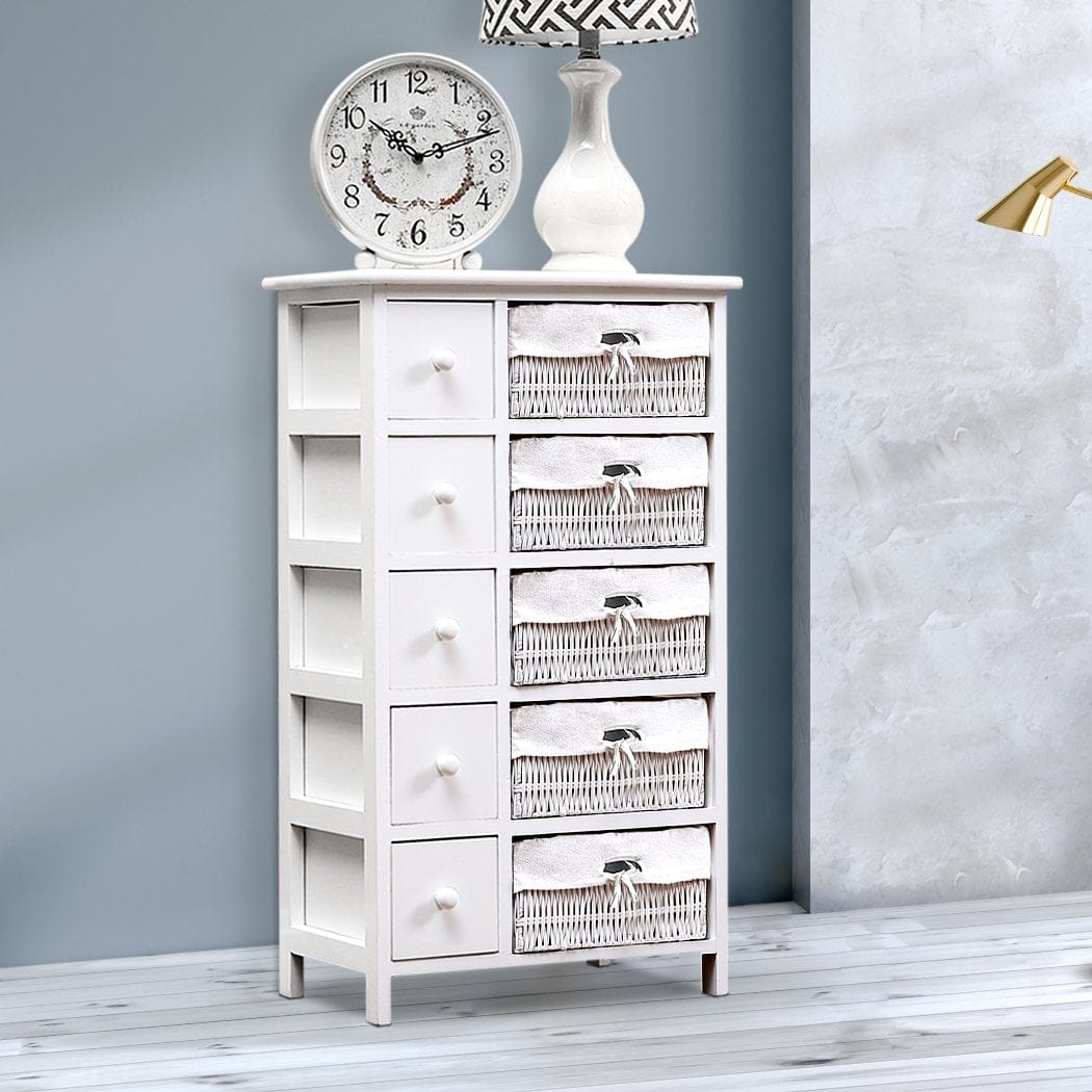 Levede Chest of Drawers Bedside Tables Chest of 5 Drawers Wood Storage Cabinet Bedroom Furniture