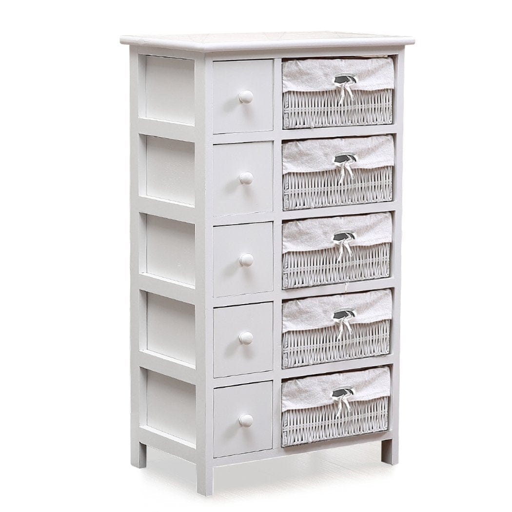 Levede Chest of Drawers Bedside Tables Chest of 5 Drawers Wood Storage Cabinet Bedroom Furniture