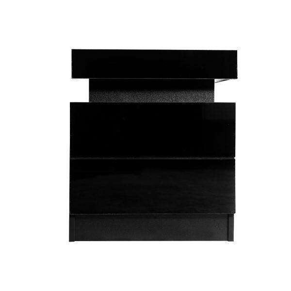 Levede Bedside Table BEDSIDE TABLES DRAWERS RGB LED SIDE TABLE HIGH GLOSS NIGHTSTAND CABINET