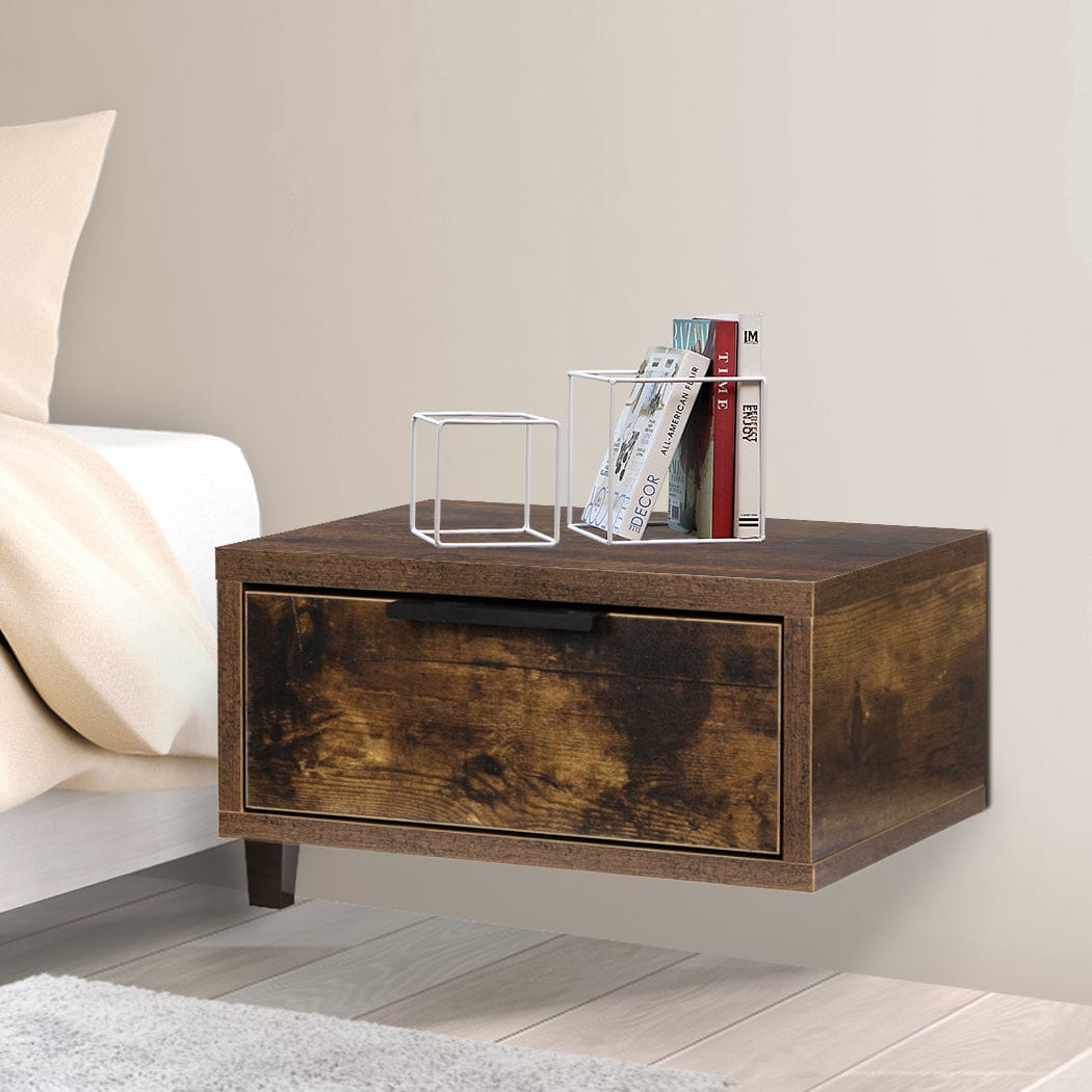 Levede Bedside Table Bedside Tables Drawers Wall Mounted Cabinet Floating Nightstand Bedroom