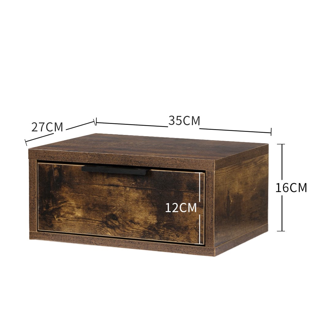Levede Bedside Table Bedside Tables Drawers Wall Mounted Cabinet Floating Nightstand Bedroom