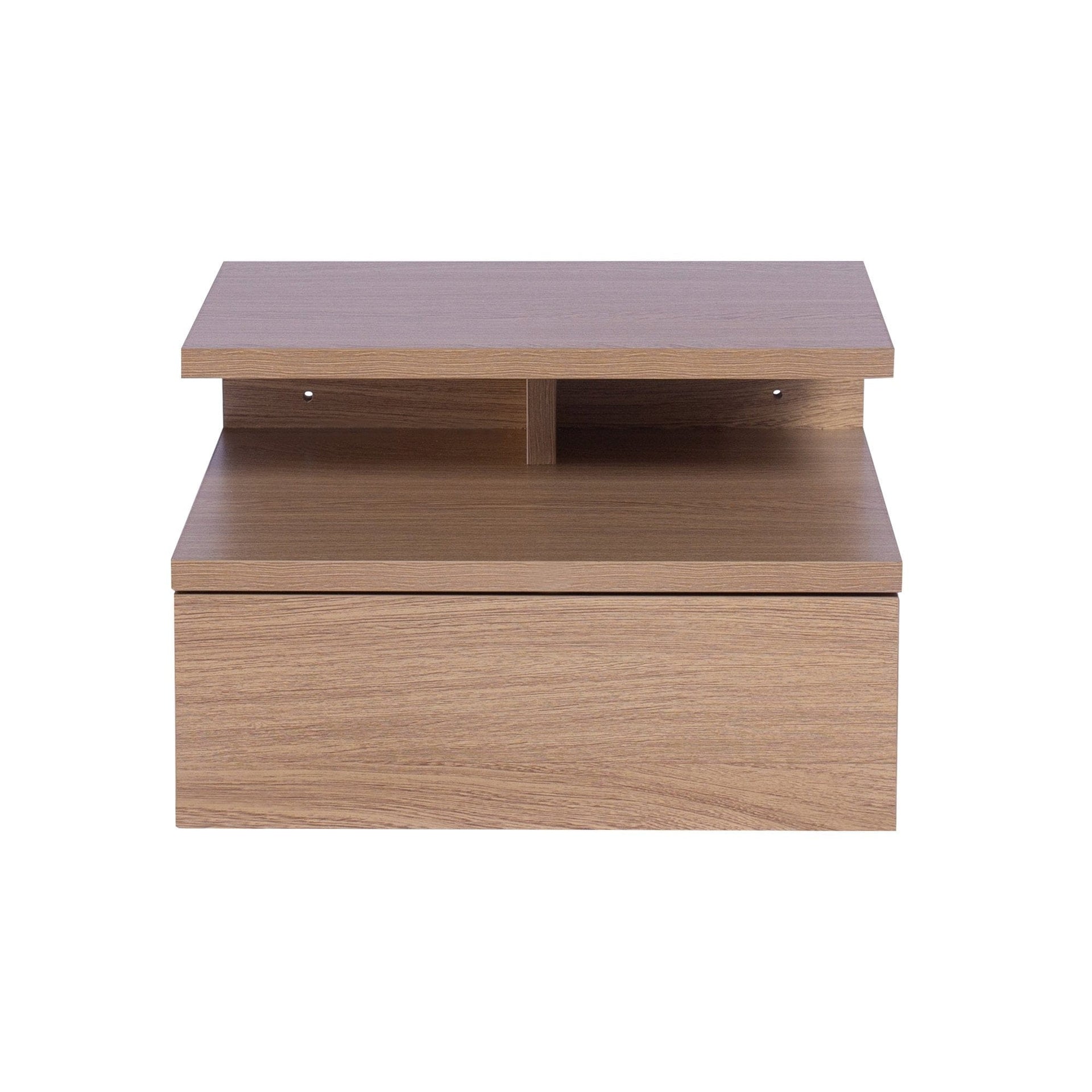 Levede Bedside Table Bedside Tables LED Side Table Storage Drawer Nightstand Wood Oak X2