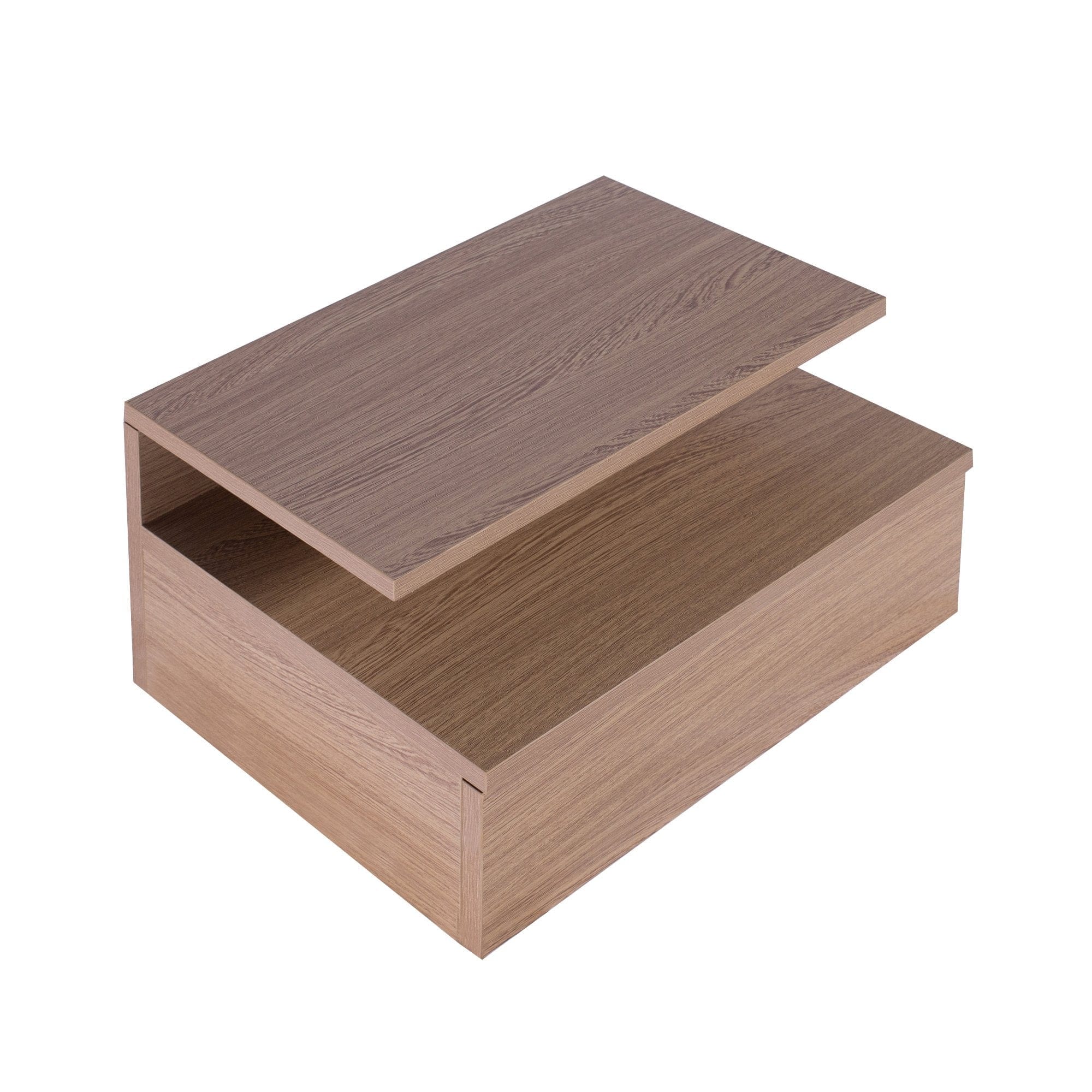 Levede Bedside Table Bedside Tables LED Side Table Storage Drawer Nightstand Wood Oak X2