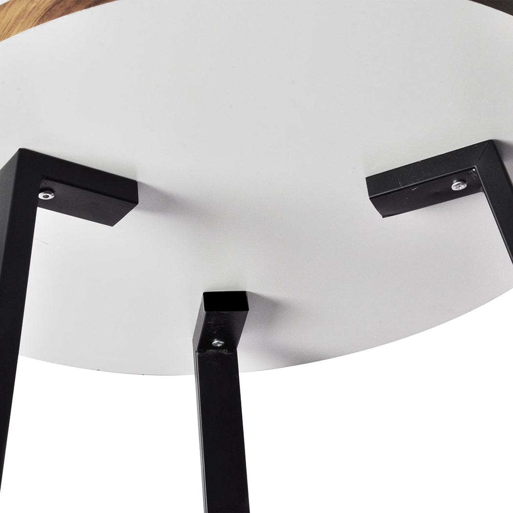 Levede Bedside Table Bedside Tables Nightstand Lamp Storage Steel Legs Industrial