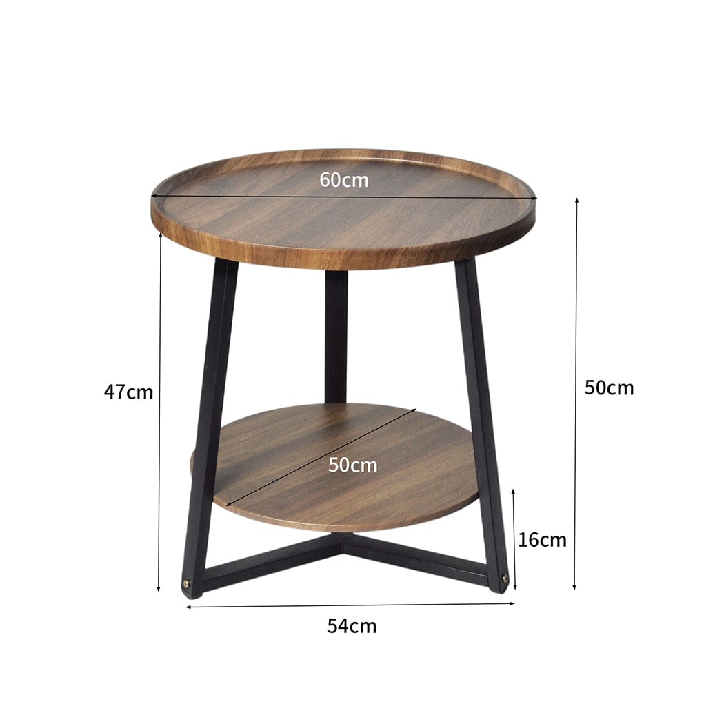 Levede Bedside Table Bedside Tables Nightstand Lamp Storage Steel Legs Industrial