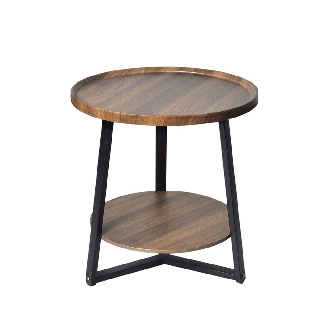 Levede Bedside Table Bedside Tables Nightstand Lamp Storage Steel Legs Industrial