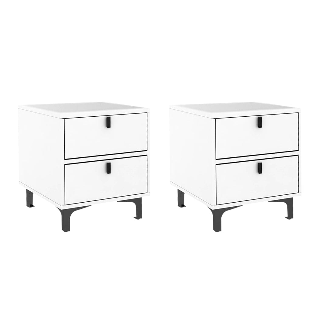 Levede Bedside Table Bedside Tables Side Table Bedroom Nightstand 2 Drawers Storage Cabinet