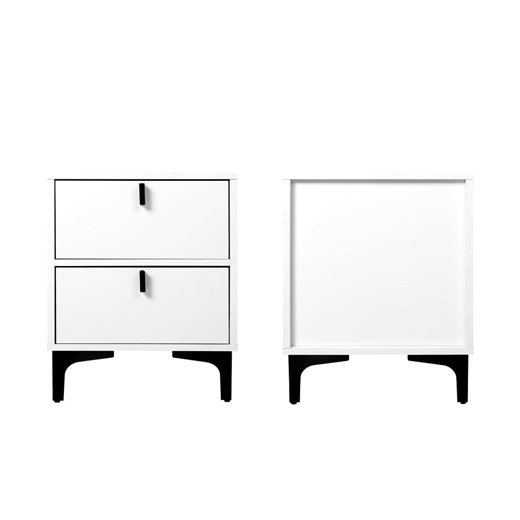 Levede Bedside Table Bedside Tables Side Table Bedroom Nightstand 2 Drawers Storage Cabinet