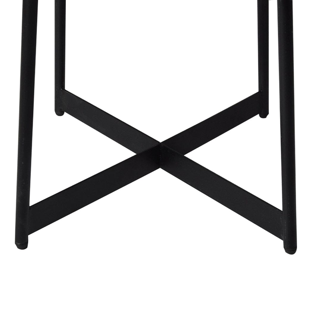 Levede Bedside Table Bedside Tables Side Table Nightstand Storage Steel Legs Industrial Brown