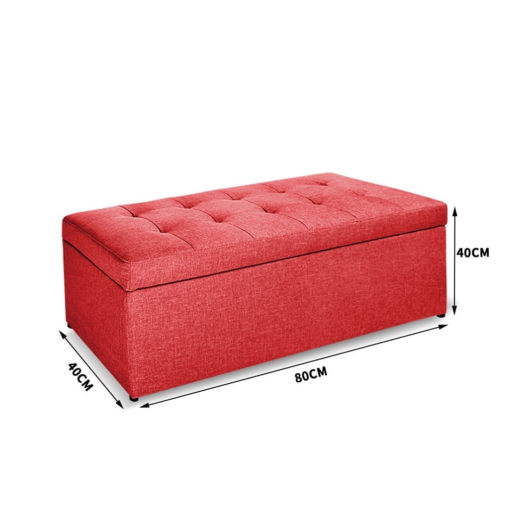 Levede Ottoman Blanket Box Storage Ottoman PU Leather Fabric Chest Toy Clothes Foot Stool Bed