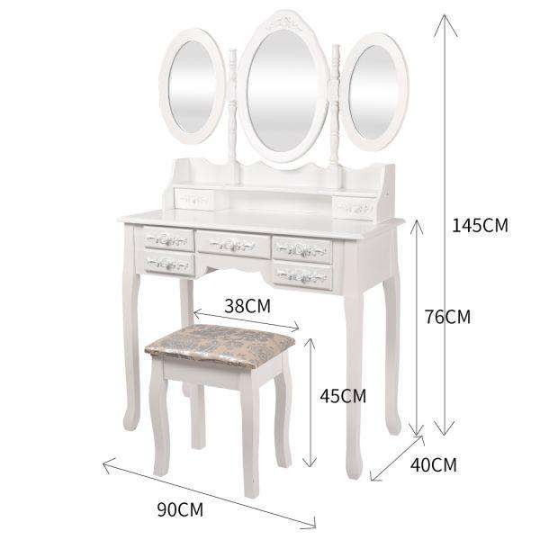 Levede Dressing Table DRESSING TABLE JEWELLERY ORGANISER MIRROR MAKEUP DRAWER BEDROOM FURNITURE