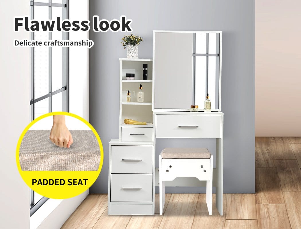 Levede Dressing Table Dressing Table Set Stool Mirrors Jewellery Cabinet Makeup Organizer