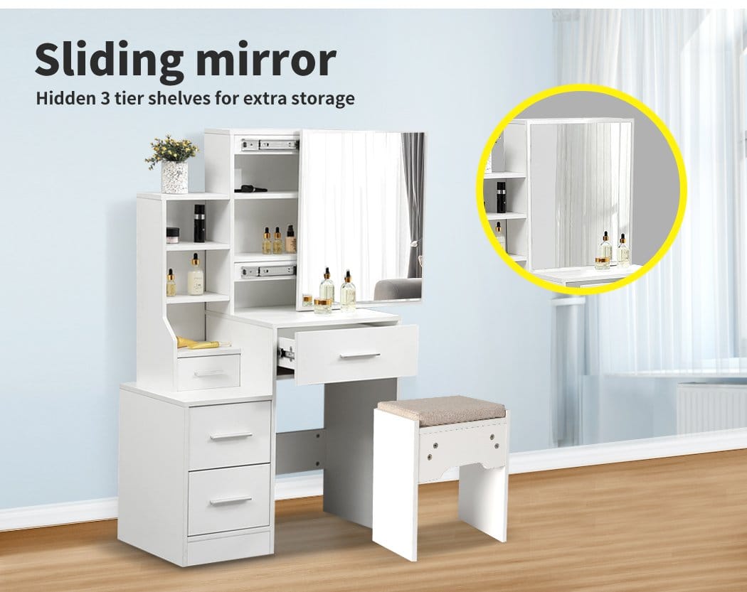 Levede Dressing Table Dressing Table Set Stool Mirrors Jewellery Cabinet Makeup Organizer