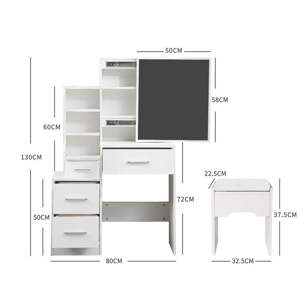 Levede Dressing Table Dressing Table Set Stool Mirrors Jewellery Cabinet Makeup Organizer