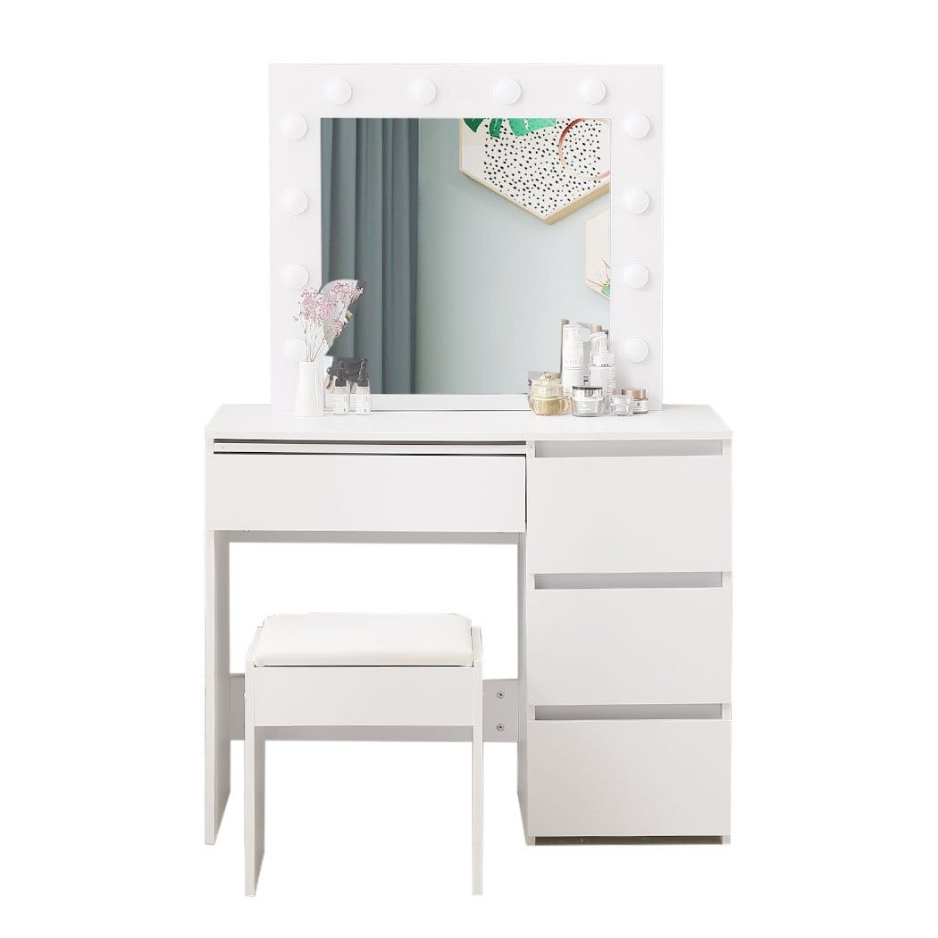 Levede Dressing Table Dressing Table tool Set LED Makeup Mirror Jewellery organizer Cabinet With 12 Bulbs Type2
