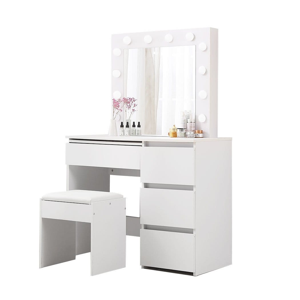 Levede Dressing Table Dressing Table tool Set LED Makeup Mirror Jewellery organizer Cabinet With 12 Bulbs Type2