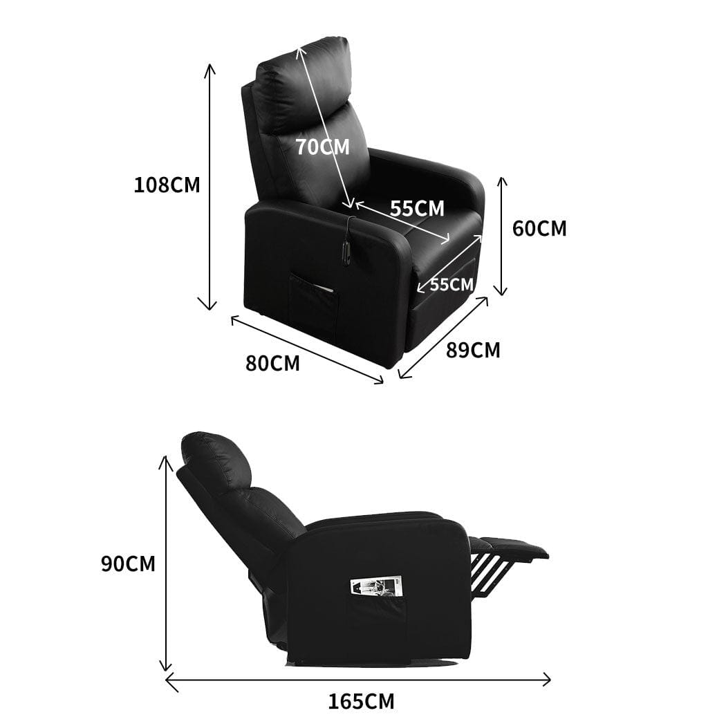 Levede Massage Chair Electric Massage Chair Recliner Chairs Full Body Neck Heated Seat Black