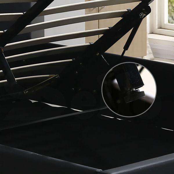 Levede Bedframe Gas Lift Storage Bed Frame Premium Leather - Black