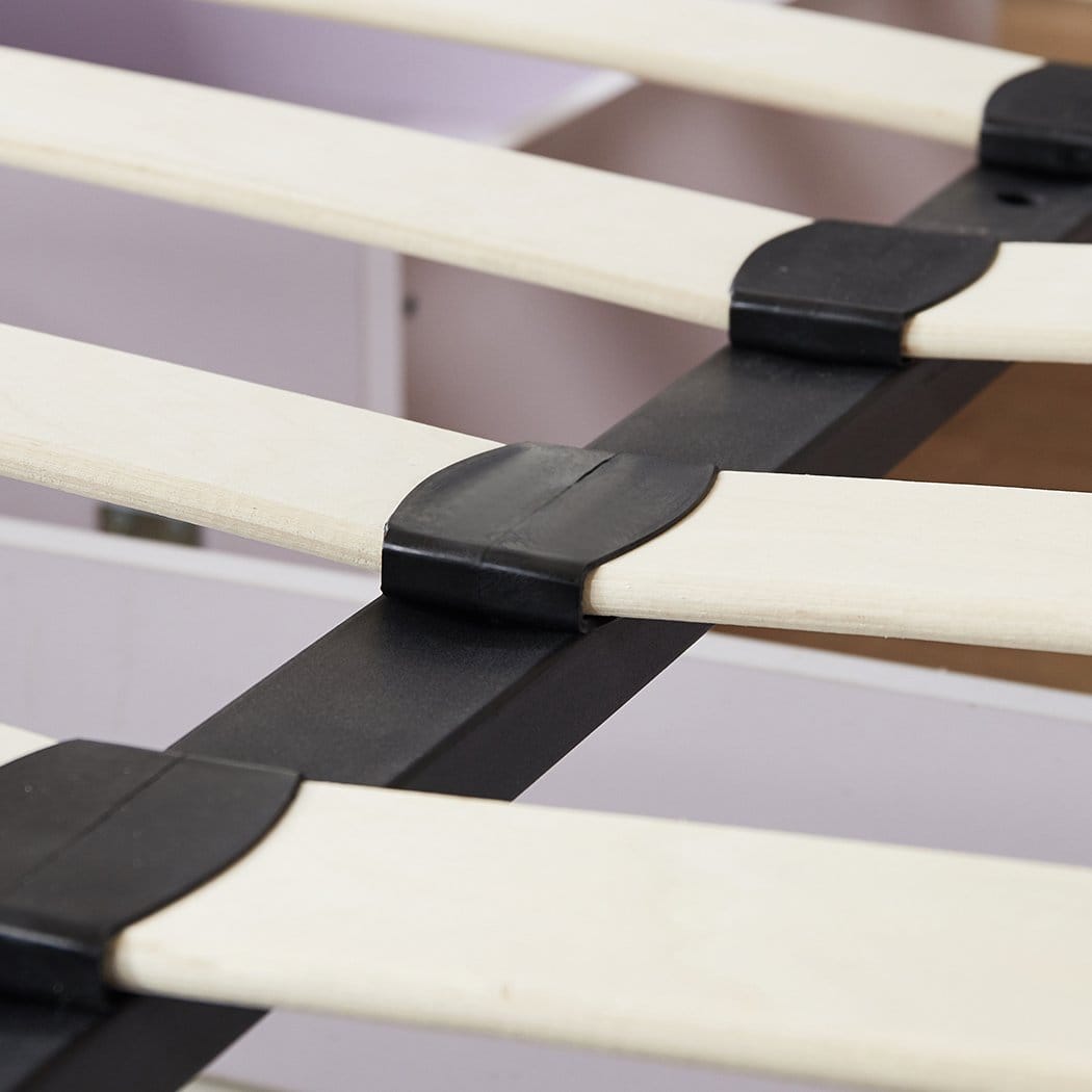 Levede Bedframe Levede Storage Bed Frame Queen Size Base with Three Drawers Linen Cotton Grey