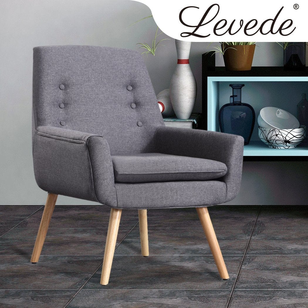 Levede Accent Chair Luxury Upholstered Armchair Single Accent Sofa Padded Fabric