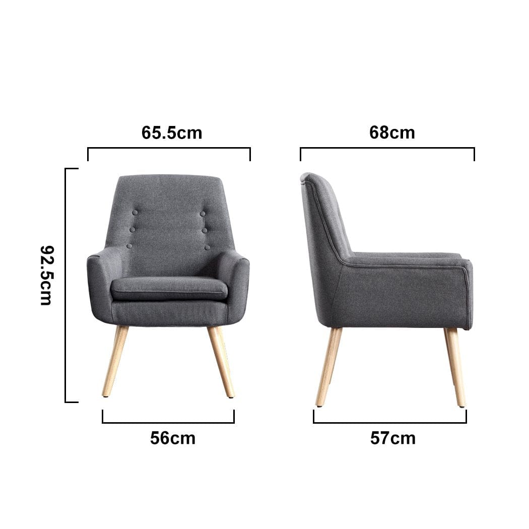 Levede Accent Chair Luxury Upholstered Armchair Single Accent Sofa Padded Fabric