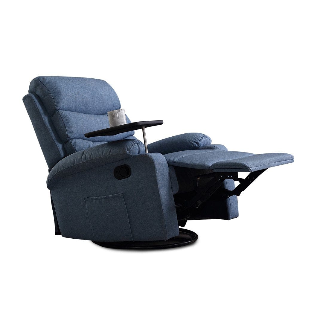 Levede Accent Chair Massage Chair Recliner 8 Point Heated Lounge Sofa Armchair 360 Swivel Blue