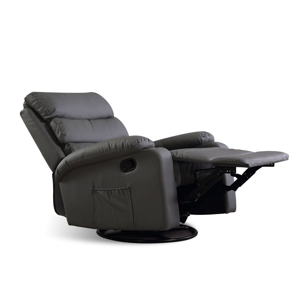 Levede Accent Chair Massage Chair Recliner 8 Point Heated Lounge Sofa Armchair 360 Swivel Grey