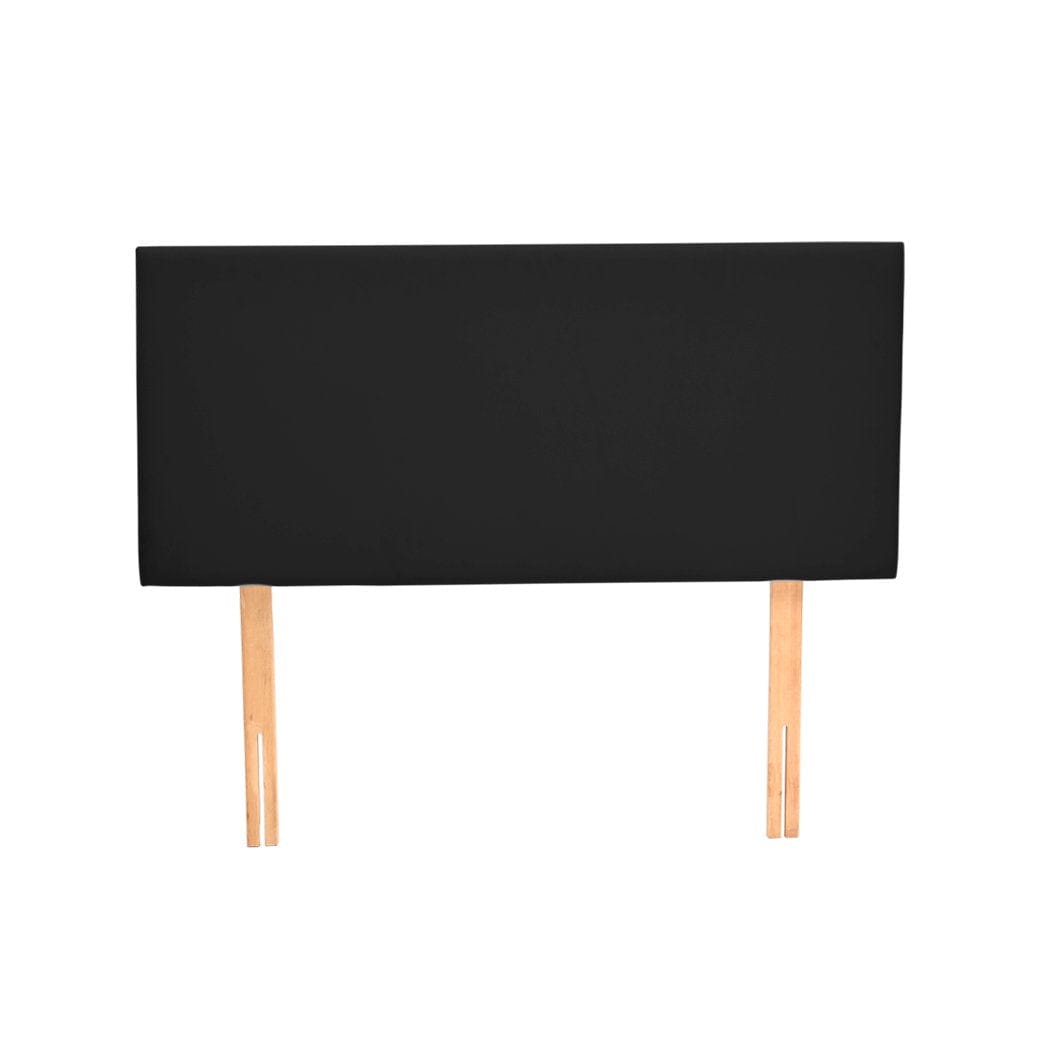 Levede Bedhead PU Leather Bed Headboard with Wooden Legs in Double Size in Black Colour