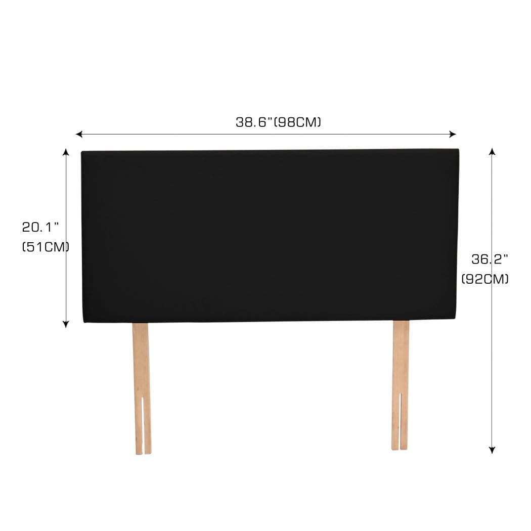 Levede Bedhead PU Leather Bed Headboard with Wooden Legs in Single Size in Black Colour